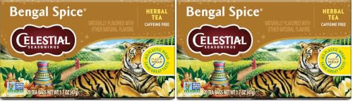 Image 1 of Default Title for the product Celestial Seasonings Bengal Spice Herbal Tea, 20 Tea Bags Box (Pack of 2)