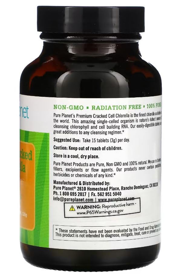 Image 3 of PURE PLANET Cracked Cell Chlorella Organic 240 Tablets 250mg