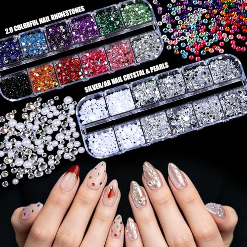 Image 5 of Teenitor Acrylic Nail Kit With Chrome Powder, Almond Tips, Art Brushes, Charms, 3D Gel, Tools, Stand - Beginner Set
