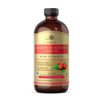 Thumbnail for Solgar Liquid Calcium Magnesium Citrate with Vitamin D3 Natural Strawberry Flavor 16 oz