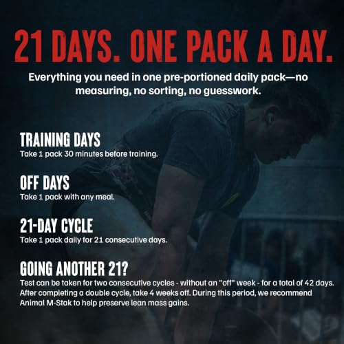 Image 4 of Animal Test + Creatine, Mens Testosterone Booster Supplement | 21 Packs