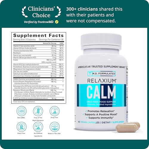 Image 4 of Relaxium Calm Stress & Mood Support Supplement, Ashwagandha, 60ct