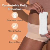 Thumbnail for Image 2 of Rael Panty Liners for Women Organic Cotton Cover Extra Long 60 Count