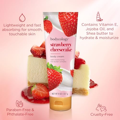 Image 4 of Bodycology Shea Butter Body Cream, Strawberry Cheesecake, 8 oz (Pack of 2)