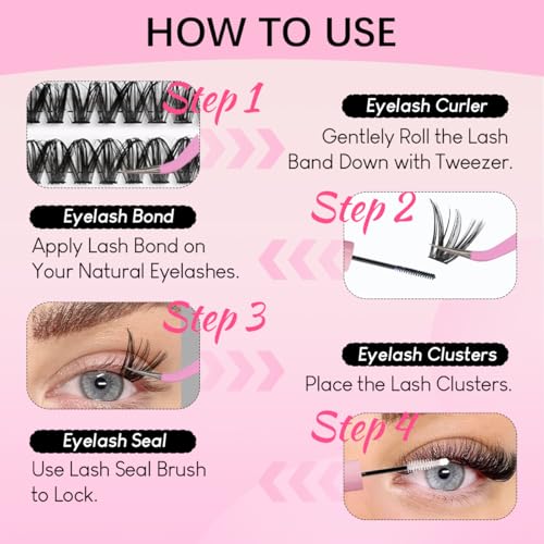 Image 6 of Azenlo Natural Lash Clusters Kit Wispy Eyelash Clusters 120 pcs Cluster Eyelash Extensions C Curl Individual Lashes 10-16 mm Mix Length Natural Look (50D KIT 120 Pcs)