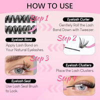 Thumbnail for Image 6 of Azenlo Natural Lash Clusters Kit Wispy Eyelash Clusters 120 pcs Cluster Eyelash Extensions C Curl Individual Lashes 10-16 mm Mix Length Natural Look (50D KIT 120 Pcs)