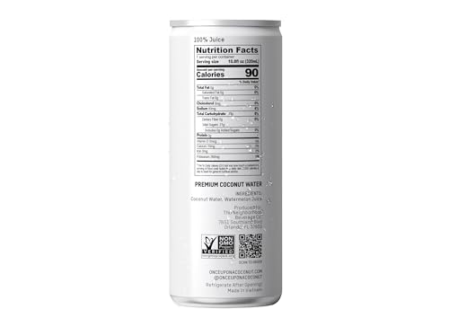 Image 2 of ONCE UPON A COCONUT Premium Watermelon Coconut Water - 10.8 Fl Oz (Pack of 12)