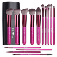 Thumbnail for Image 3 of Hot Pink for the product BS-MALL Makeup Brushes 14 Pcs Brush Set