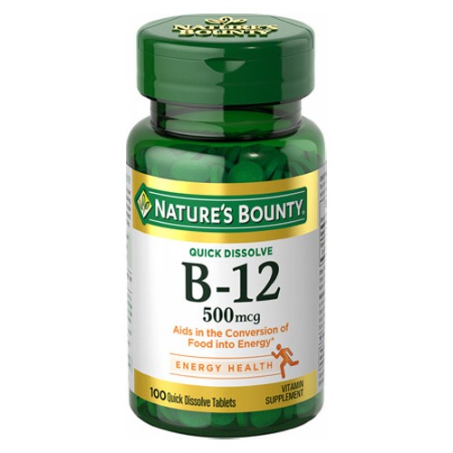 Nature's Bounty Vitamin B-12 Microlozenges 500 mcg 100 tabs