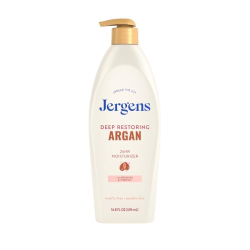 Image 1 of 16.8 Fl Oz (Pack of 1) / 16.8oz Lotion for the product Jergens Deep Restoring Argan Oil Body Lotion For Dry Skin, 16.8 fl oz