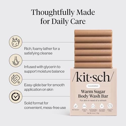 Image 6 of Kitsch Warm Sugar Body Wash Bar Soap for Women, 4 oz