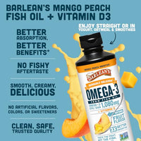 Thumbnail for Image 4 of Barlean's Mango Peach Omega-3 Fish Oil with Vitamin D, 1080mg, 16oz