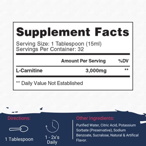 Image 2 of Gaspari Nutrition Liquid L-Carnitine 3000 32 Servings