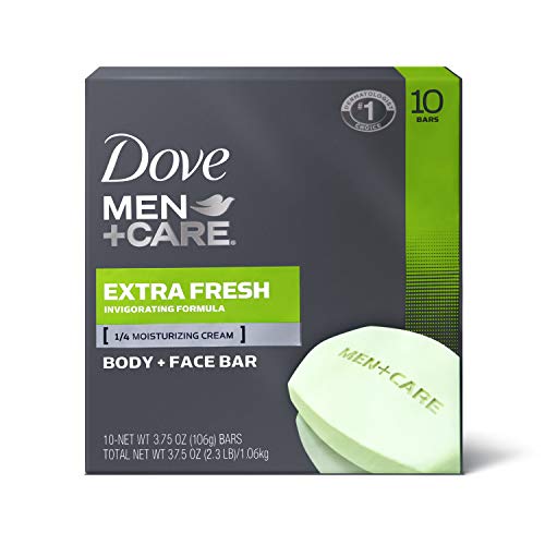 Image 1 of Default Title for the product Dove Men+Care 3 in 1 Bar To Clean and Hydrate Skin Extra Fresh More Moisturizing Than Bar Soap 3.75 oz 10 Bars
