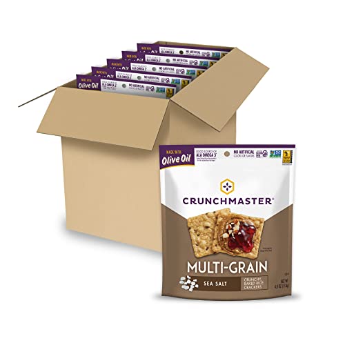 Image 1 of 4 Ounce (Pack of 1) for the product Crunchmaster Gluten-Free Multi-Grain Sea Salt Crackers, 4oz. (Pack of 6)
