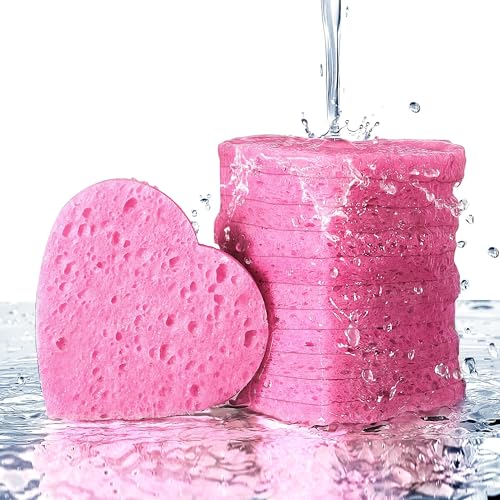 Image 10 of Pink-Heart / 1 Count (Pack of 50) for the product GAINWELL Compressed Facial Sponges