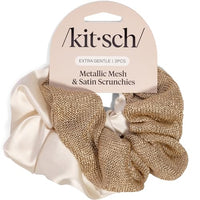 Thumbnail for Image 24 of Cream & Gold for the product Kitsch Satin Scrunchies for Women