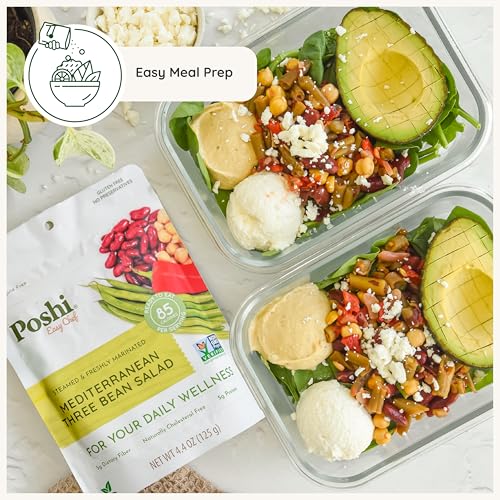 Image 6 of Poshi Mediterranean Three Bean Salad, On-The-Go, 6-Pack, 4.4 oz