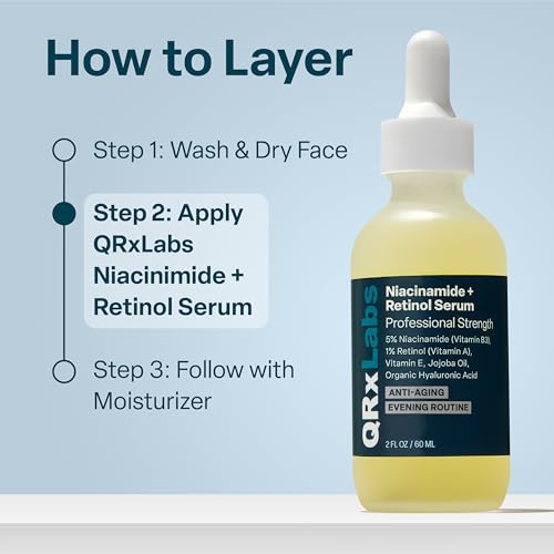 Image 5 of QRxLabs 1% Retinol  5% Niacinamide Serum for Face and Body - 2 Fl Oz