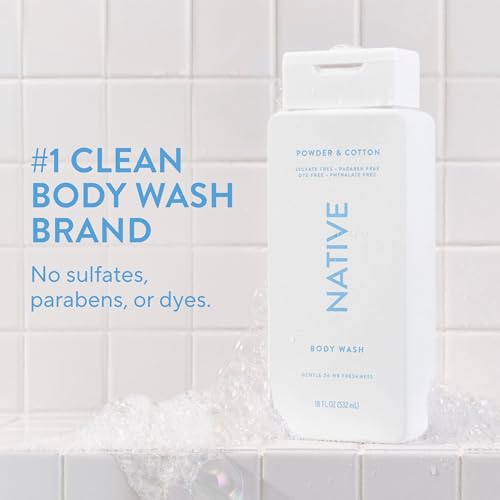 Image 2 of Native Clean Body Wash for Women & Men, Powder & Cotton Scent, 18 fl oz