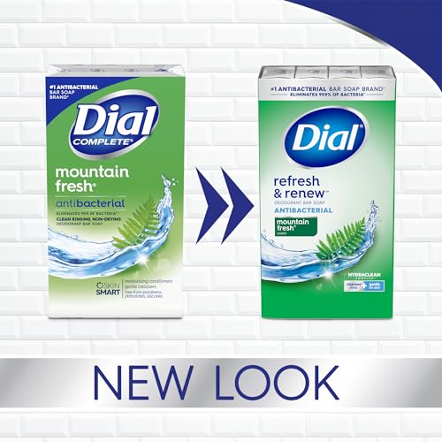 Image 3 of Dial Antibacterial Bar Soap, Refresh & Renew, Mountain Fresh, 4 oz, 32 Bars (Pack of 3)