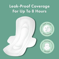 Thumbnail for Image 2 of Rael Organic Cotton Cover Sanitary Pads for Women Moderate (Regular, 42 Ct)