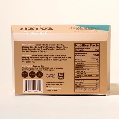 Image 2 of Seed + Mill Halva Sea Salt Dark Chocolate 8oz