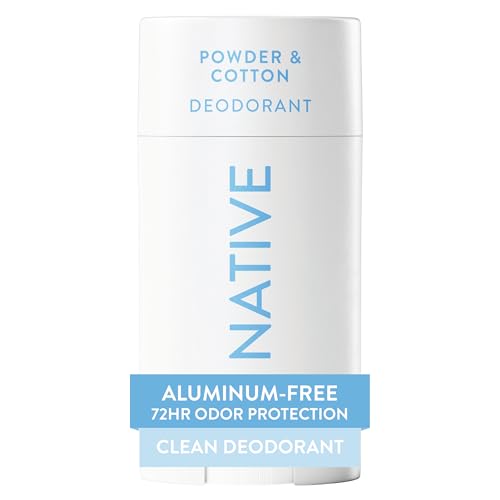 Image 1 of Default Title for the product Native Deodorant Contains Naturally Derived Ingredients, 72 Hour Odor Control, Deodorant for Women and Men, Aluminum Free, Powder & Cotton 2.65oz
