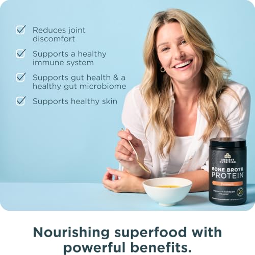 Image 5 of Ancient Nutrition Grass Fed Bone Broth Protein Powder, Pure
