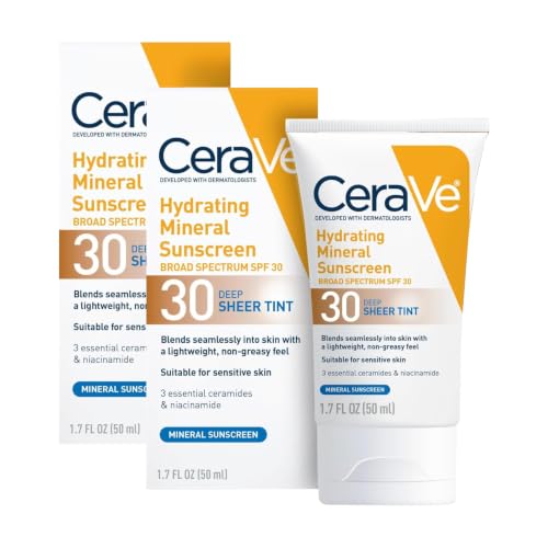 Image 4 of Deep / 1.7 Fl Oz (Pack of 2) for the product CeraVe Tinted Sunscreen for Face Mineral SPF 30 Moisturizer