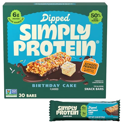 Image 1 of Birthday Cake / 1 Count (Pack of 30) for the product Simply Protein Birthday Cake Dipped Bars, 30 Count
