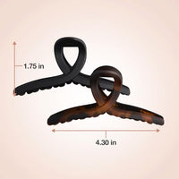 Thumbnail for Image 2 of Kitsch Large Loop Hair Clips for Women - Tortoise & Black, 2 Pcs