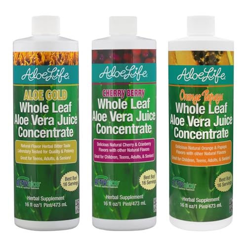 Image 1 of Default Title for the product Aloe Life Whole Leaf Aloe Vera Juice Multi-Flavor Bundle 16 oz Each