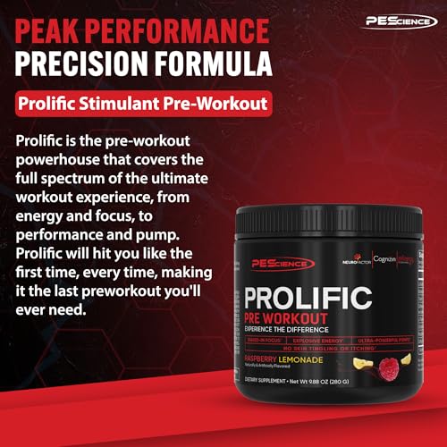 Image 2 of PEScience Prolific Pre-Workout Powder, Raspberry Lemonade, 40 Scoops