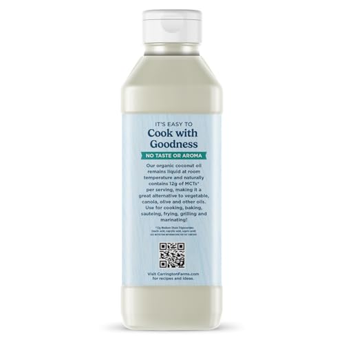 Image 5 of Carrington Farms Organic Liquid Coconut Cooking Oil, 16 Fl Oz