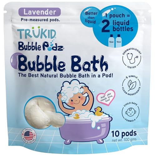 Image 6 of Lavender / 10 Count (Pack of 1) for the product TruKid Bubble Podz Bubble Bath for Kids, Toddlers, & Babies