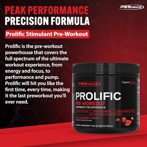 Image 2 of PEScience Prolific Pre-Workout Powder, Melon Berry Twist, 40 Scoops