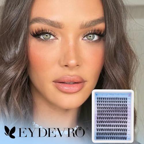 Image 5 of EYDEVRO Wispy Lash Clusters Natural Eyelash Clusters 10-16mm Cluster Eyelash Extensions 192 Pcs Individual Lashes CD Curvature Cluster Lashes Comfortable Soft Thin Band DIY Lash Extensions