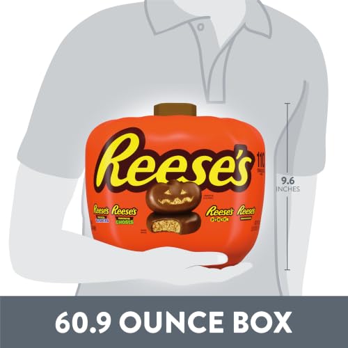 Image 6 of Reese's Assorted Peanut Butter Halloween Candy Pumpkin Bowl, 110 ct