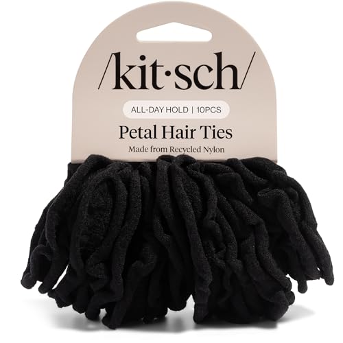 Image 1 of Default Title for the product Kitsch Petal Hair Ties No Damage - Black, 10pcs