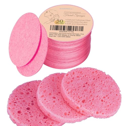 Image 6 of Pink / 50 Count (Pack of 1) for the product GAINWELL Compressed Facial Sponges