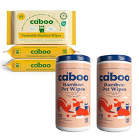 Thumbnail for Image 1 of Default Title for the product Caboo Flushable Wipes 3 Pack + Pet Wipes 2 Pack Bundle