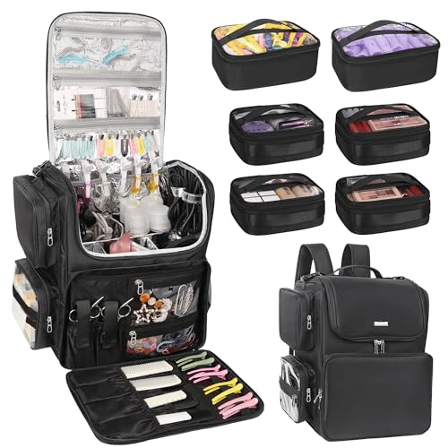 Image 1 of Black With 6 Pcs Bags for the product Relavel Hair Tools Travel Bag