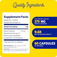 Thumbnail for Image 2 of Enzymedica Berberine Phytosome High Absorption Supplement - 60 Caps