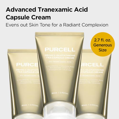 Image 2 of PURCELL TXA Capsule Cream with 5% Tranexamic Acid + 5% Niacinamide – L-Glutathione Antioxidant Moisturizer for Even-Toned Skin, Reduces Dullness & Uneven Skin Tone, All Skin Types (2.71 fl oz / 80ml)