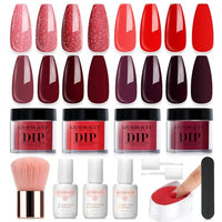 Thumbnail for Image 8 of Bright Cherry Red for the product AZUREBEAUTY Dip Powder Nail Kit