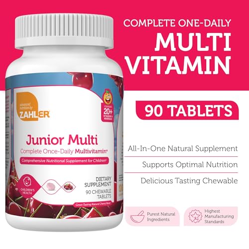 Image 4 of Zahler Junior Multi Children's Complete Multivitamin Cherry 90 Chewable Tablets
