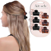 Thumbnail for Image 1 of Default Title for the product Kitsch Small Hair Clips for Women - Black & Tortoise, 6 Pcs