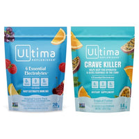 Thumbnail for Image 1 of Default Title for the product Ultima Replenisher Electrolyte Powder Drink Mix Bundle ? Sugar Free ? Variety, Crave Killer ? 20 Stickpacks, 14 Stickpacks ? 6 Electrolytes and Minerals ? Keto Friendly, Vegan, Non-GMO