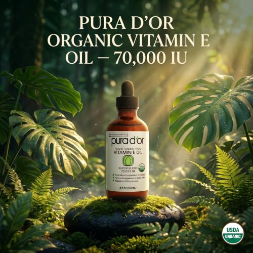 Image 6 of PURA D'OR ORGANIC Vitamin E Oil 70,000 IU for Face, Ayurvedic Skin Care 4oz